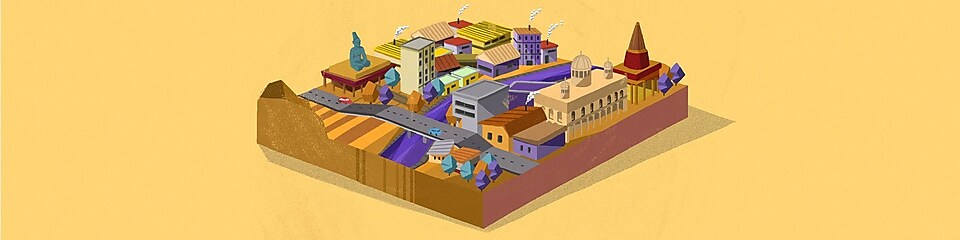 Animation of India city