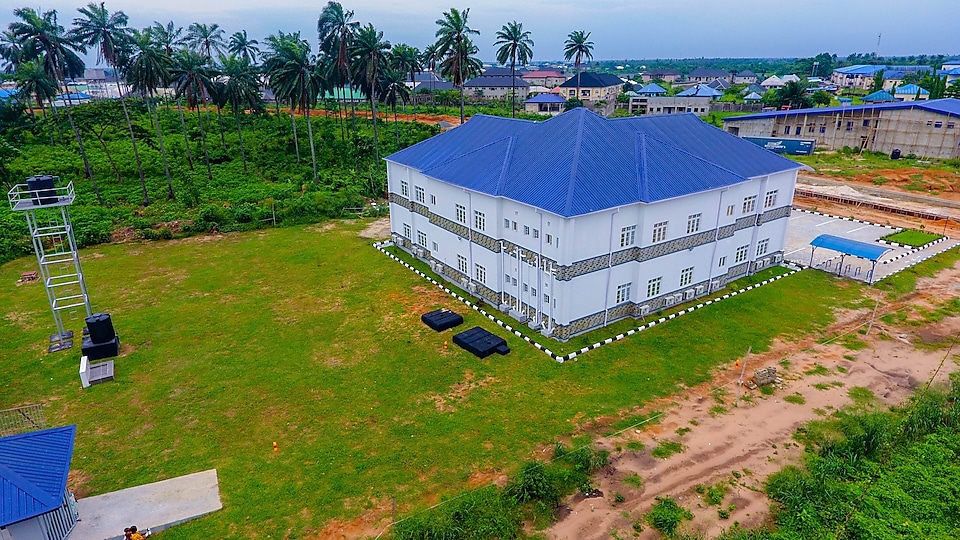 Aerial view of the Information and Communication Technology (ICT) Centre donated by the NNPC, SNEPCo and their co-venturers to the Federal University of Petroleum Resources, Effurun, (FUPRE) in Delta State.